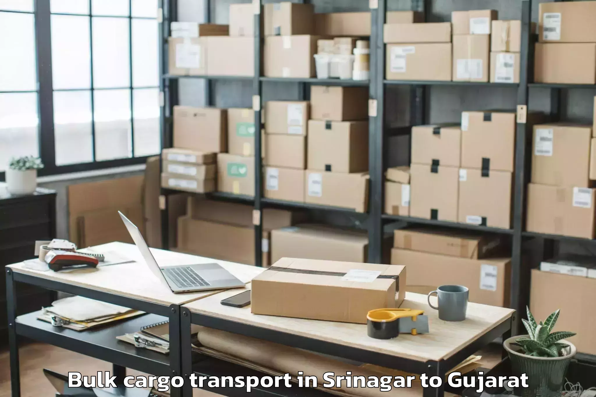 Professional Srinagar to Sarkhej Bulk Cargo Transport